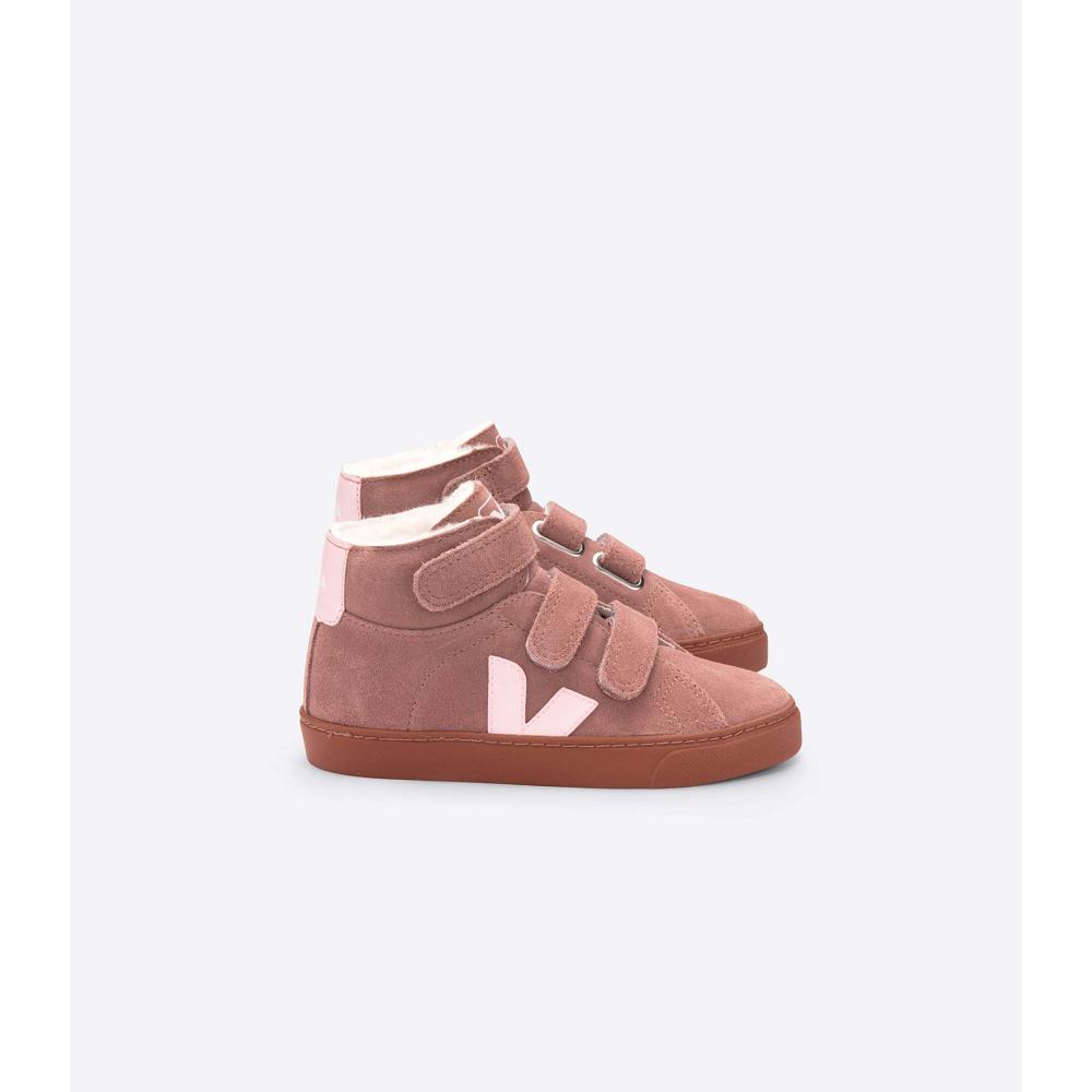 Veja ESPLAR MID FURED SUEDE Høye Barn Rosa | NO 688QMA